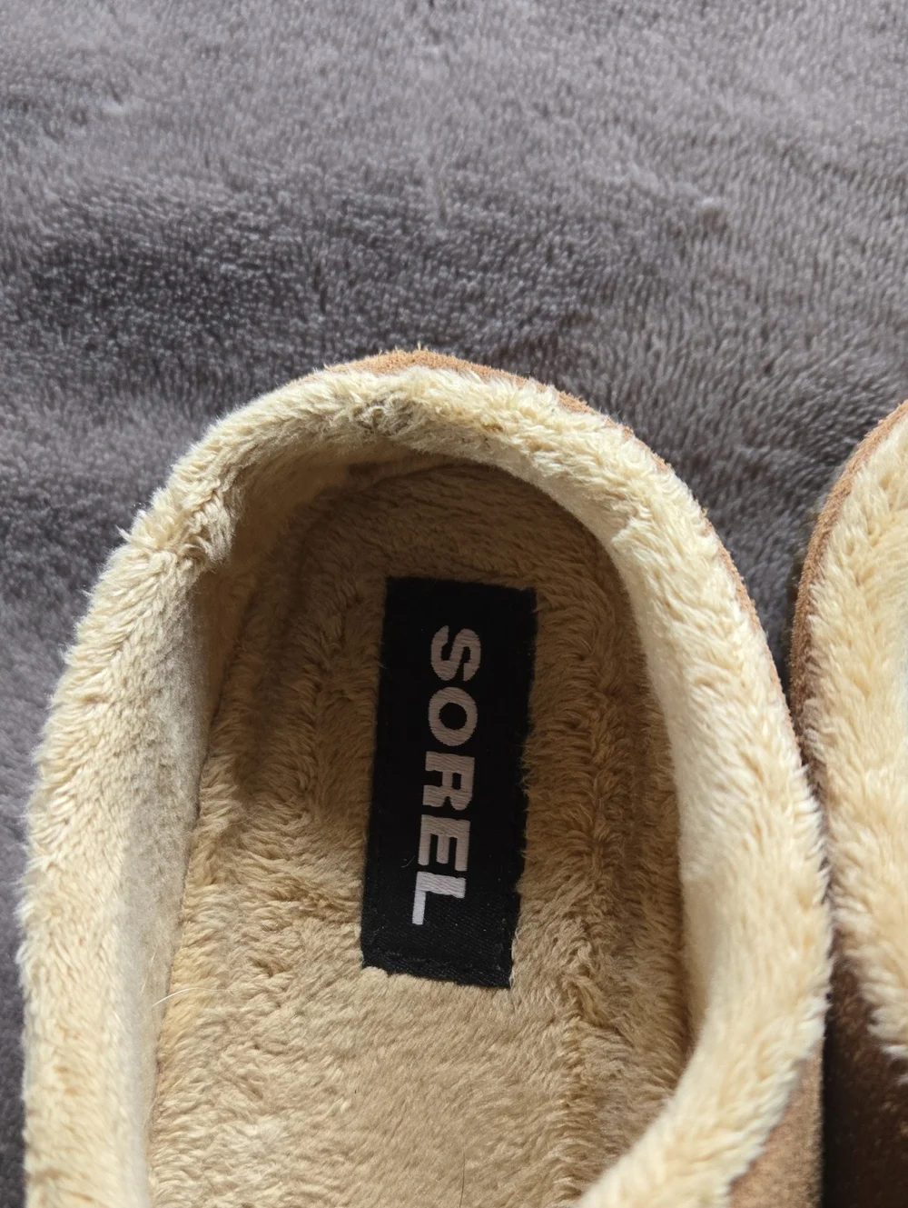 Sorel Brown Faux-Suede Plush-Lined Slip-On Clog